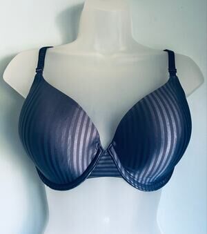 Victoria's Secret Bra T-Shirt Lightly Lined Full Coverage Blue Stripe 34DD